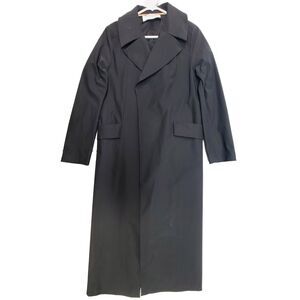Harris Wharf London Oversized Maxi Trench Coat Black Tech Fabric Italian 6/8